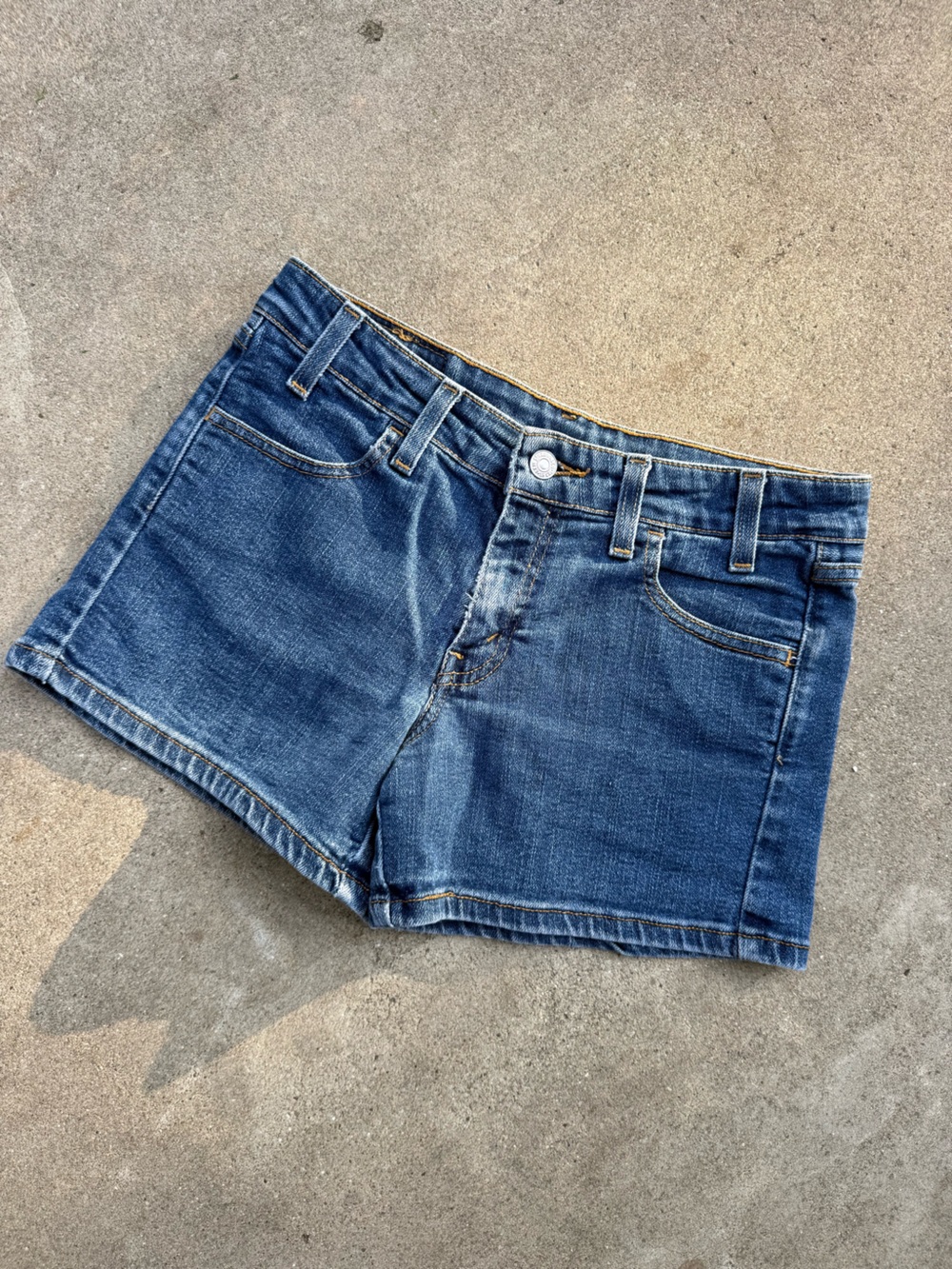 Levi's Dark Blue Denim Shorts with Contrast Stitching